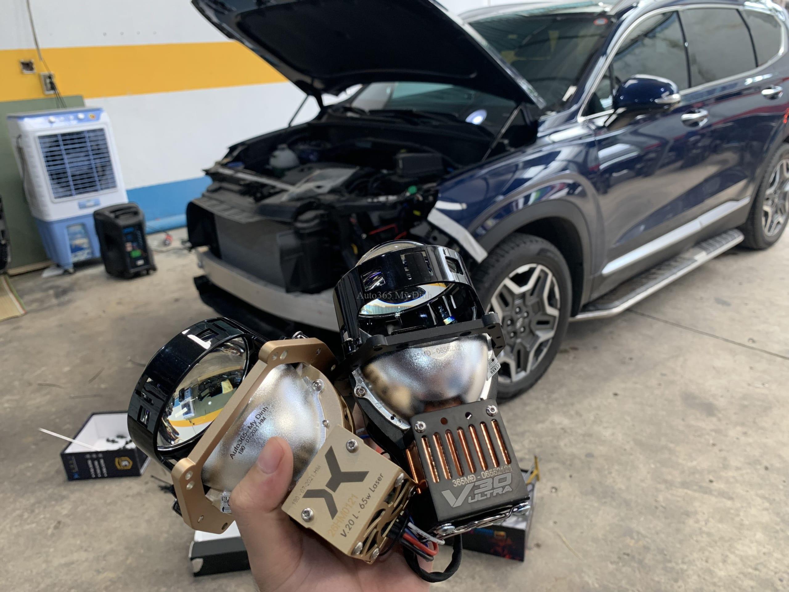 santafe 2021 den v20l scaled santafe 2021 lên đèn v20l tại auto365 Mỹ Đình