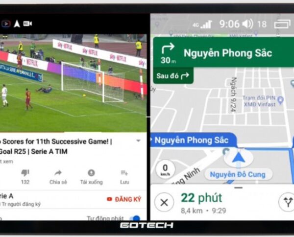 GOTECH GT9 Chạy đa nhiệm ứng dụng trên màn hình ô tô GOTECH GT9 Chạy đa nhiệm ứng dụng trên màn hình ô tô
