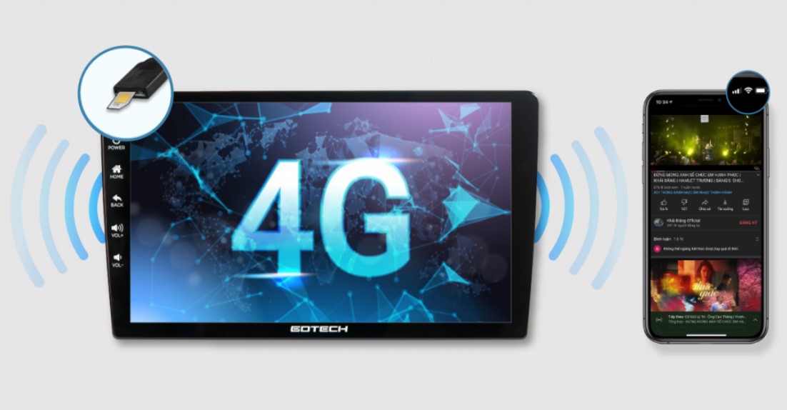 GOTECH GT9 có Kết nối 4G, phát wifi 