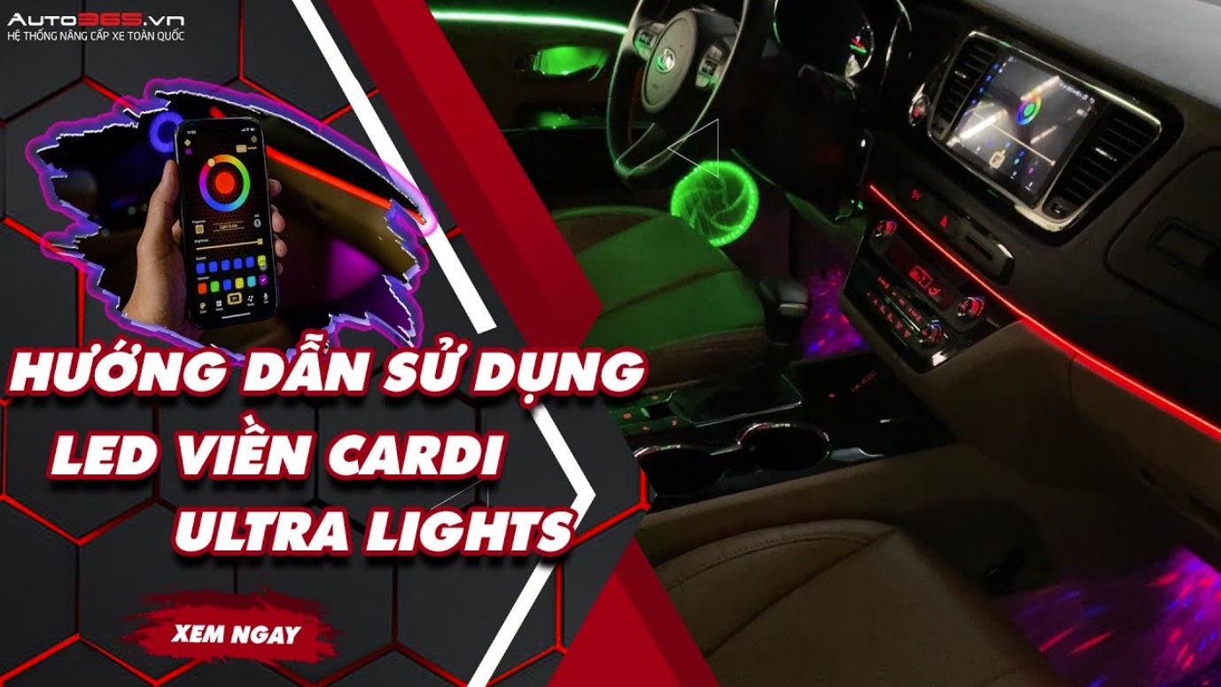 điều chỉnh ánh sáng của Cardi ultra lights qua điện thoại
