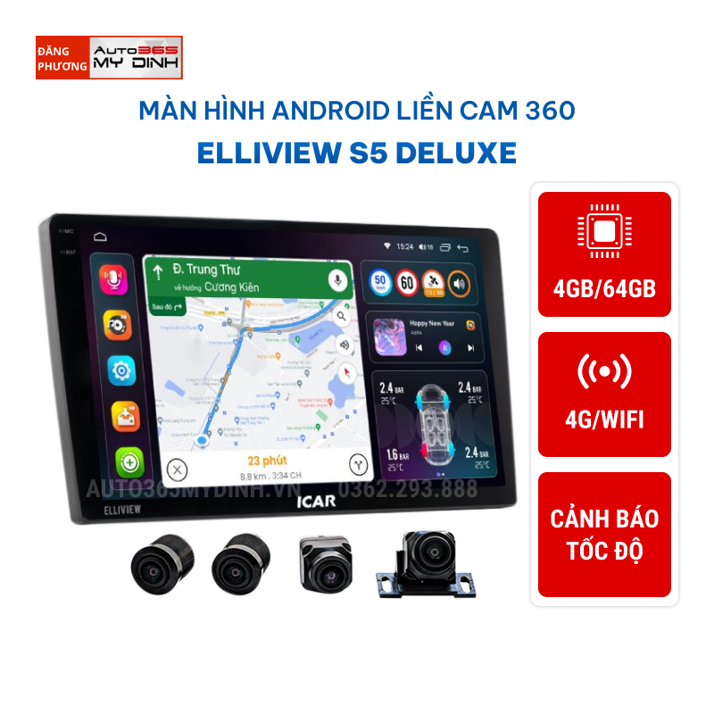 Màn hình Android liền cam 360 Elliview S5 Deluxe