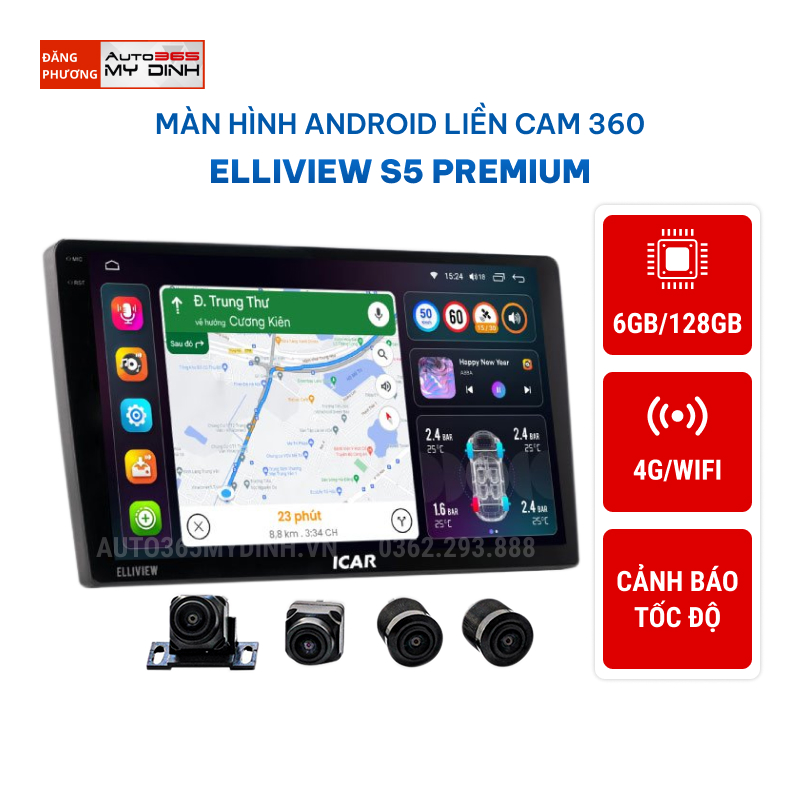 Màn hình Android liền cam 360 Elliview S5 Premium