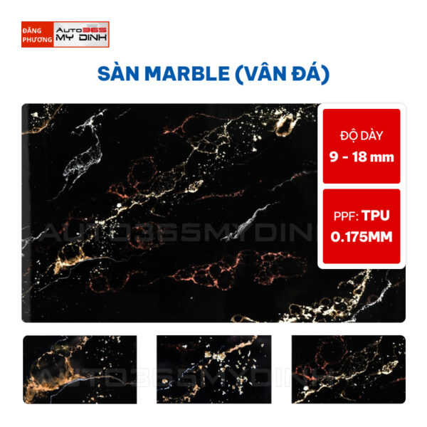 Sàn Marble Nền Đen Vân Trắng