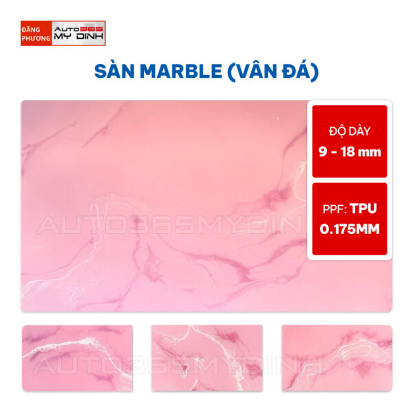 Sàn Đá Marble Vân Hồng & Trắng
