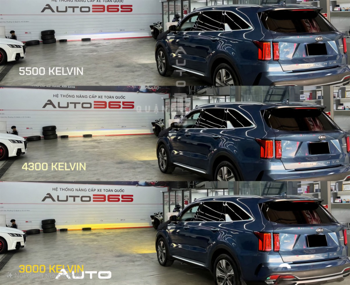 Kia Sorento kiểm tra ánh sáng Combo đèn pha/cos và bi gầm